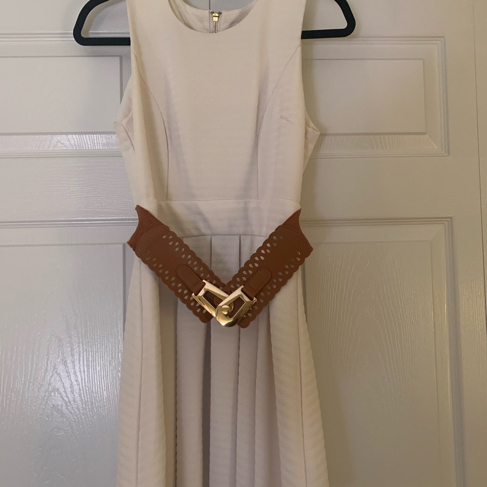Agaci ivory dress with built in belt